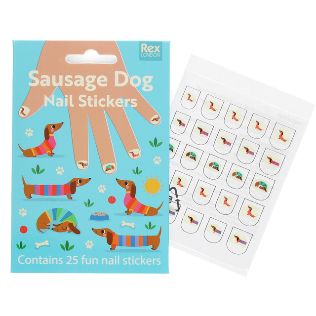 Klistermærker Til Neglene - Sausage Dog