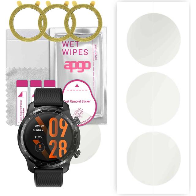 3x apgo Hydrogel Matte Screen Protector for Mobvoi TicWatch Pro 3 Ultra GPS, Hydrogel Film, Flexible, Soft TPU with positioning layer easy installatio