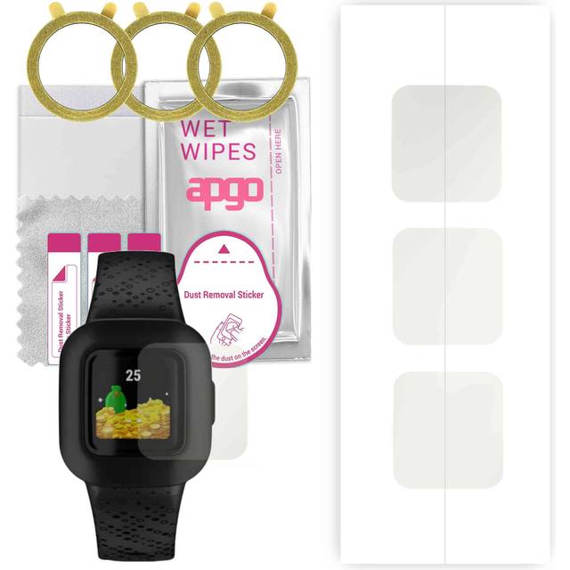3x apgo Hydrogel Matte Screen Protector for Garmin Vivofit junior 3, Hydrogel Film, Flexible, Soft TPU with positioning layer easy installation