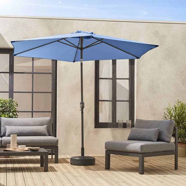 3m round centre pole parasol, Touquet, Blue