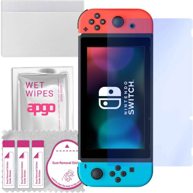 apgo Ultra-Clear 9H Hybrid protective glass compatible with Nintendo Switch, flexible nano glass, great replacement for tempered glass, scratch-resist