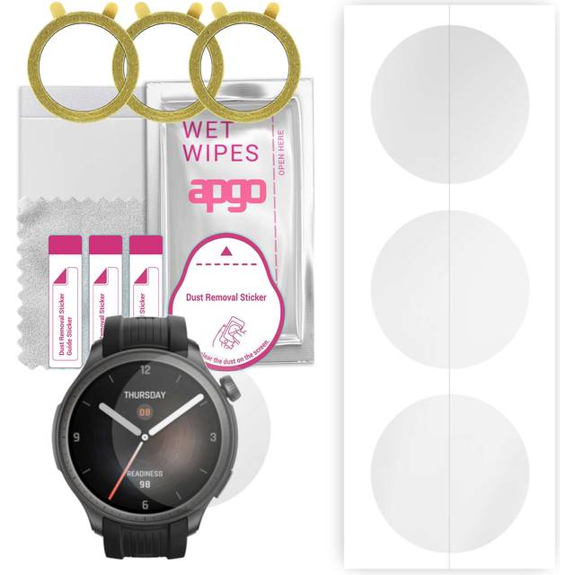 3x apgo Hydrogel Skärmskydd för Amazfit Balance, Hydrogel Film, med positioneringsskikt enkel installation