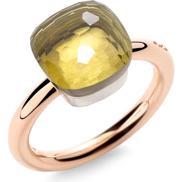 Pomellato Mixed Gold and Lemon Quartz Nudo Classic Ring - Green - 61