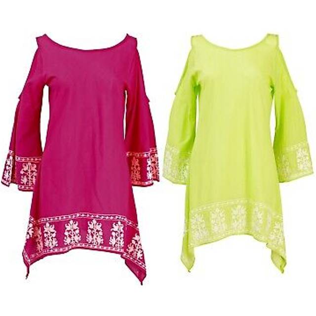 South beach womens open shoulder kaftan ladies embroidered summer dress size