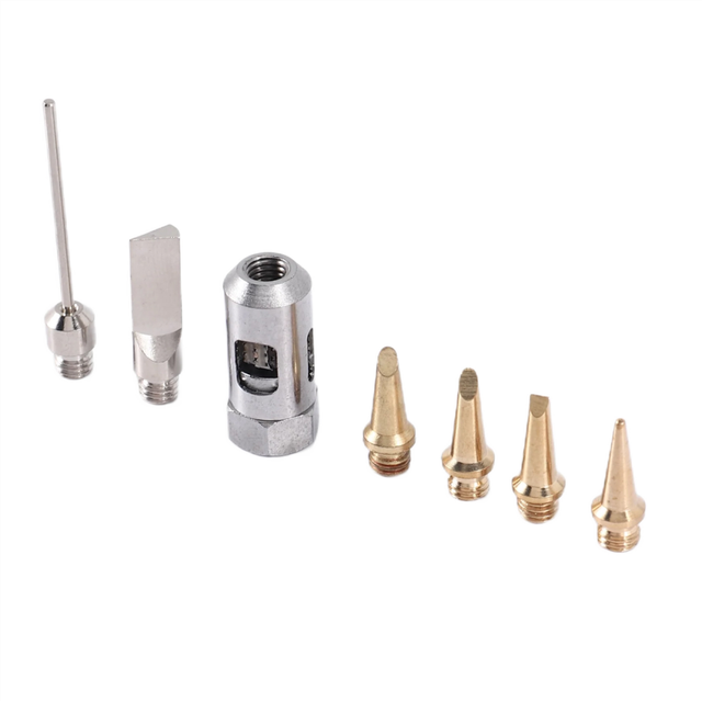 6 Pcs Flame Butane Gas Soldering Tips+Nozzle Solder Tip For Mt-100 Ht-1937 Iron Kit Welding Set Torch Pen Tools