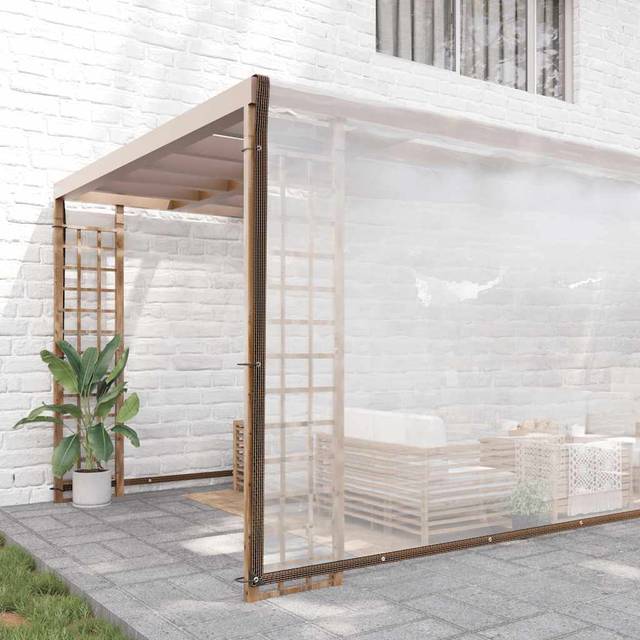 vidaXL Clear Tarpaulin with Eyelets 8x12 m Polyethylene - Transparent