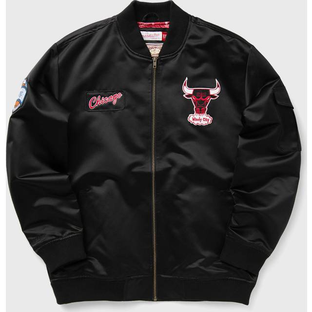 Jacket Mitchell & Ness NBA Team Leader Satin Vintage Logo Bulls Bomber Black M (M)
