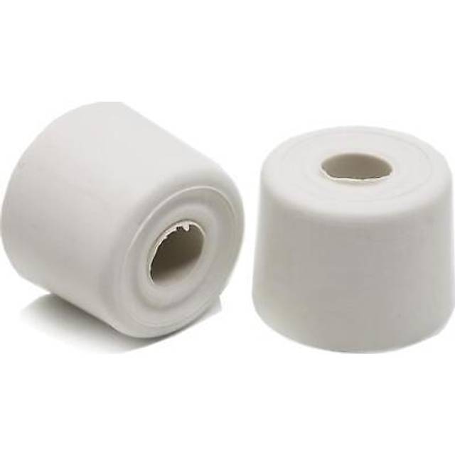Medium wall floor mounted rubber door stopper bump stop 28mm white pack of 2