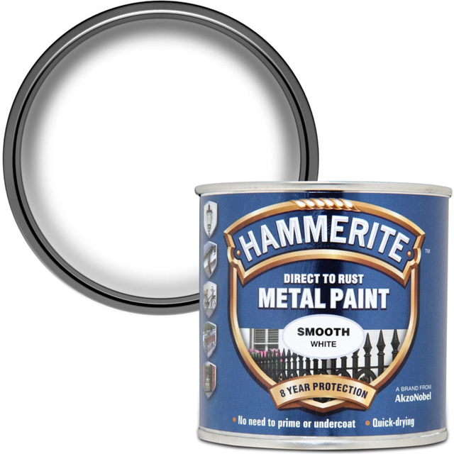 Hammerite 5084857 direct to rust metal paint - smooth white finish 250ml