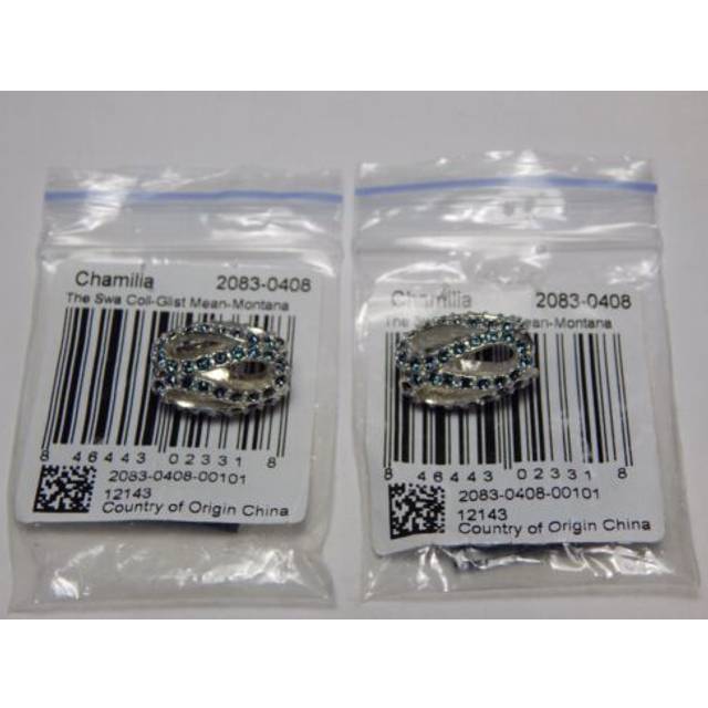 Chamilia Blue Glistening Meander Crystal Bead 2083-0408 - Two Colour