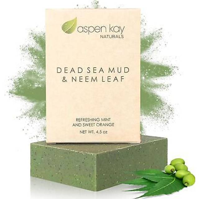 Dead Sea Mud and Neem Soap Bar for Face  Body  Natural and Organic Ingredients  For All Skin Types  Made in the USA 45 4oz