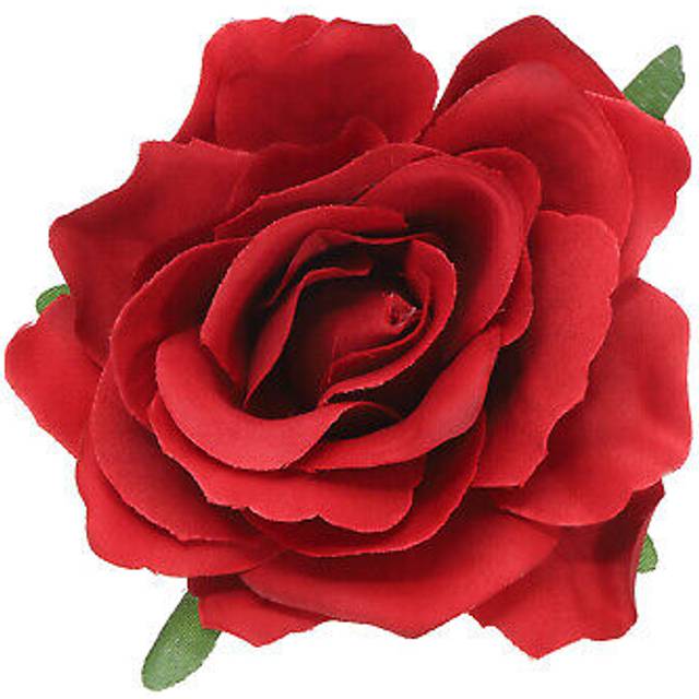 Rose boho hair clips fabric flower brooch pins for women wedding dark red