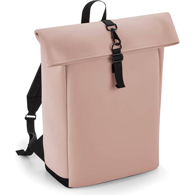 BagBase Matte PU Rolltop Backpack Size: One Size, Colour: Nude Pink