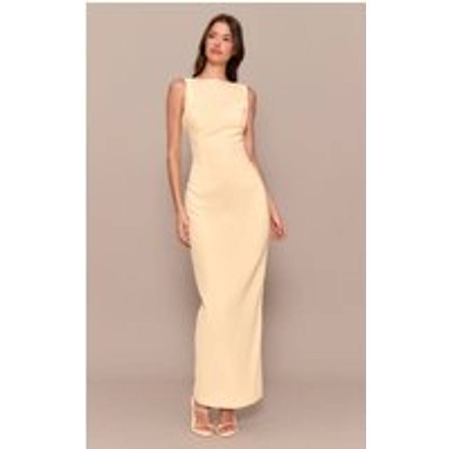 Premium Butter Yellow Scoop Back Maxi Dress, Butter Yellow - 6