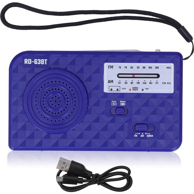 Hand Crank Solar Radio Multifunctional Camping Flashlight USB Charging Emergency RadioBlue blue