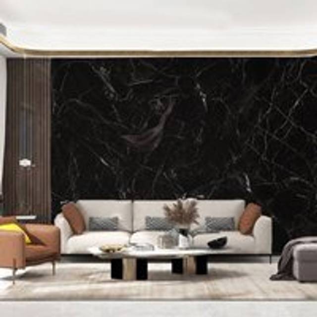 Livingandhome - Black 3M Black Marble Contact Wallpaper Self Adhesive