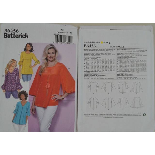 Butterick Sewing Pattern 6456