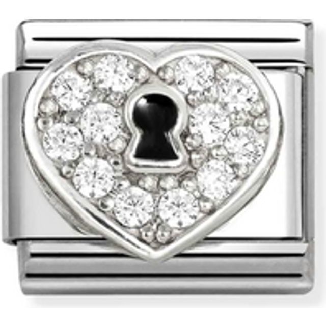 Nomination White Crystal Padlock Charm - Silver