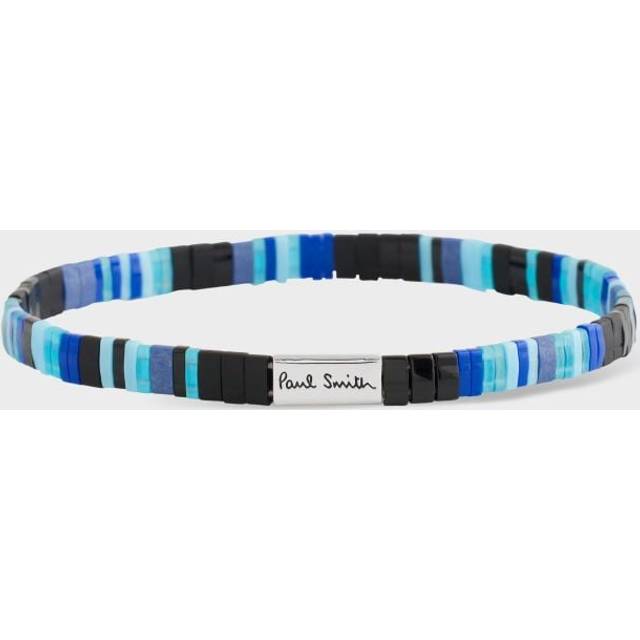 Paul Smith Blue Stripe Flat Bead Bracelet - One Size