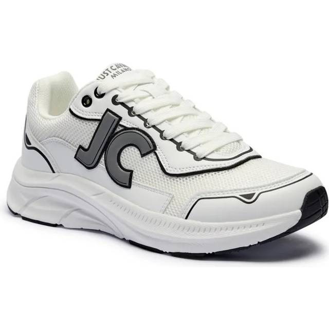 Just Cavalli, Sneakers, male, White, 10 UK, White Trainers with Chunky Rubber Sole