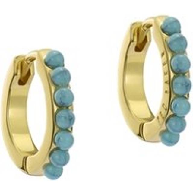 Ted Baker Gold Persia Turquoise Huggies - Gold - Blue