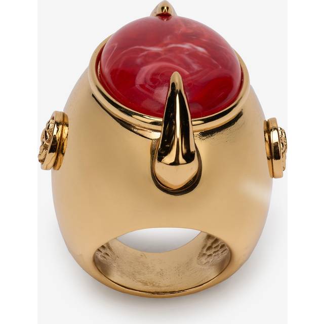 Roberto Cavalli Cocktail Ring With Fang And Gem - Female Fashion Jewelry Gold