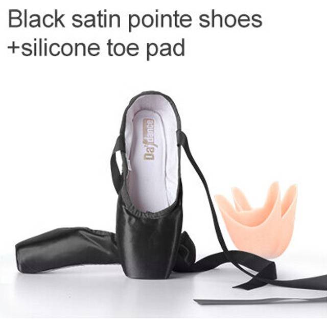 (a-Auburn Size 41) Girls Ladies Ballet Pointe Shoes Adult Women Professional Satin Ballet Dance Shoes With Ribbon Woman zapatillas de ballet