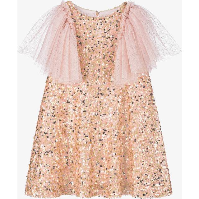 Patachou Girls Pink & Gold Sequin Dress - 2 year