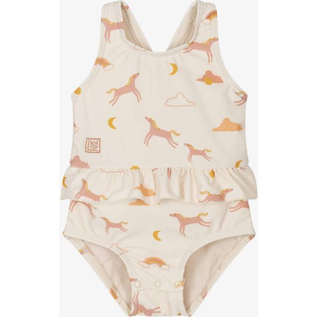 Liewood Baby Girls Ivory Horse Print Swimsuit - 24 month