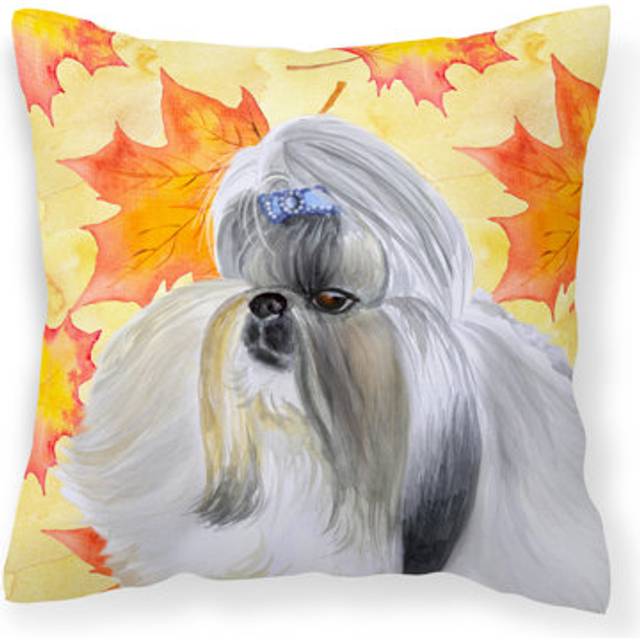Caroline's Treasures BB9927PW1818 Shih Tzu Fall Outdoor Canvas Pillow  Multicolor