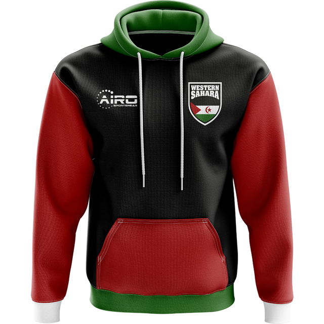 Western Sahara Concept Country Football Hoody (Black) Men's Polyester Azerbaijan Made By: Airo Sportswear