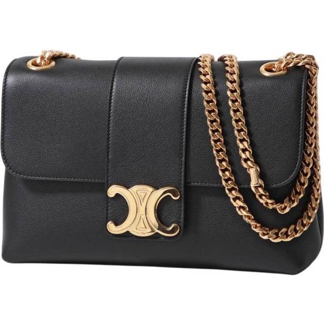 Celine Supple Calfskin Victoire Medium Crossbody Bag - Black (Size 10  x 6  x 3)