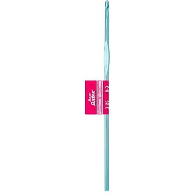 "CJ BATES & SONS Size D3/3.25mm Susan Bates Silvalume Aluminum Crochet Hook 5.5"""""""""