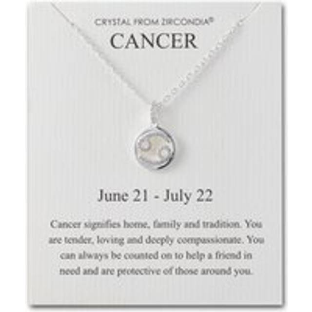 Cancer Star Sign Zodiac Necklace and Quote Card with Zircondia® Crystals