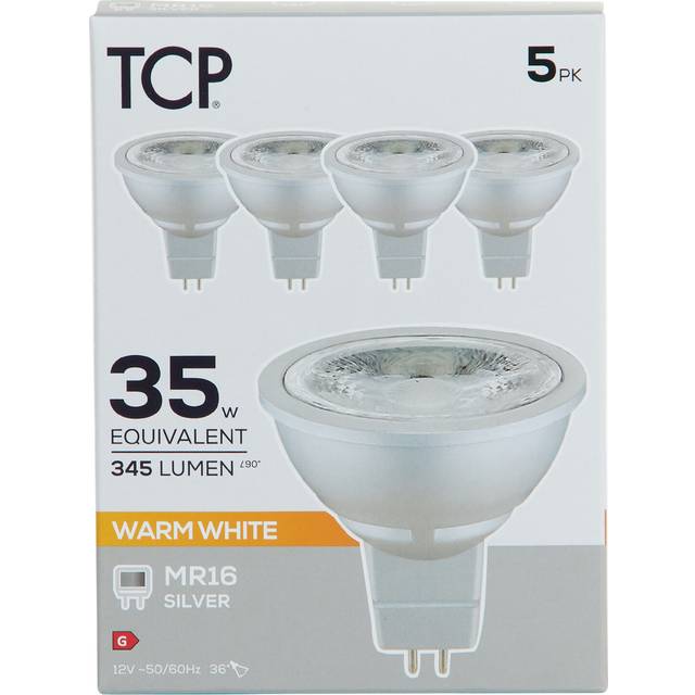 TCP LED Silver MR16 345L Warm White Bulbs - Warm White / 5