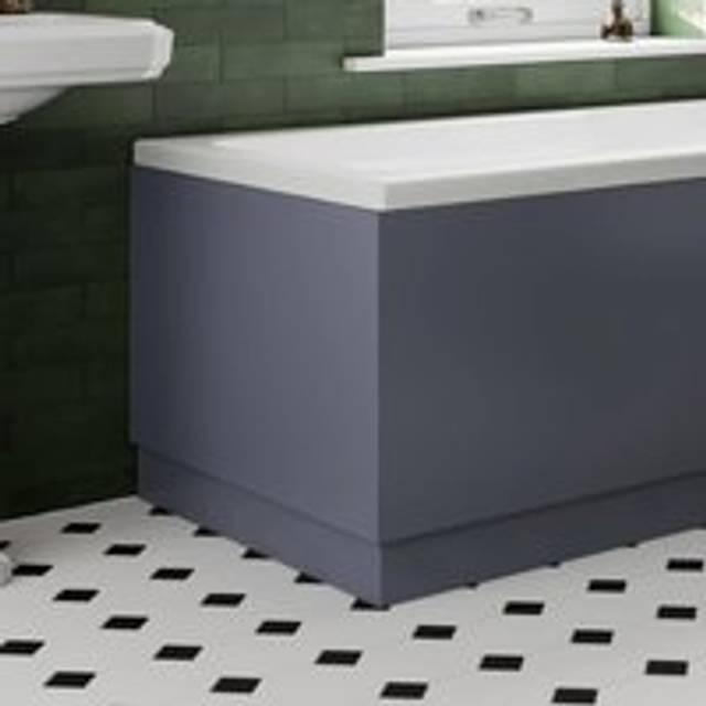 Ceramica Dark Grey Gloss MDF Traditional Bath End Panel - 700mm