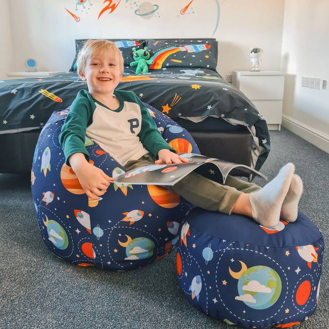 rucomfy Beanbags rucomfy Outer Space Kids Classic Bean Bag, Multi