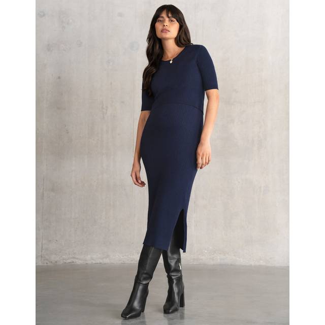Super-Soft Rib Knit Maternity + Nursing Bodycon Dress