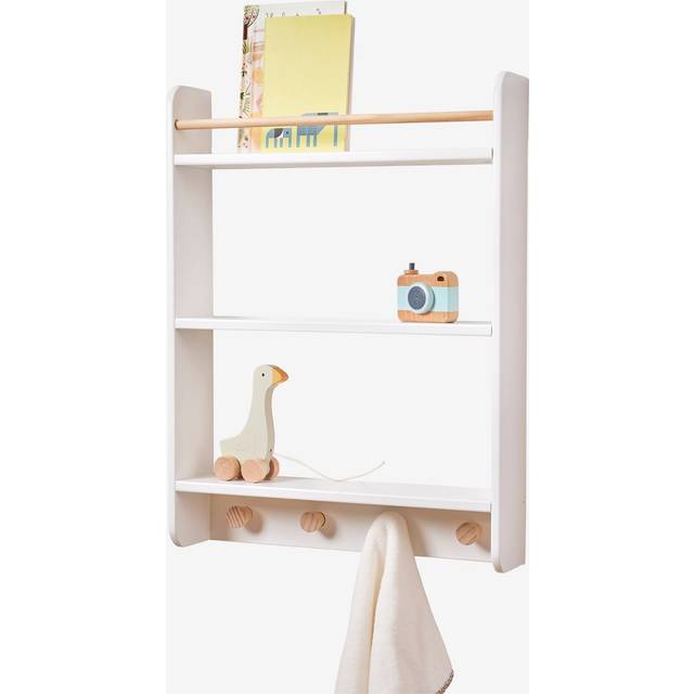 Coat Hooks with Book Shelves - Confetti white