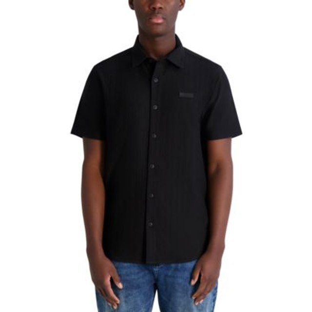 Karl Lagerfeld Knit Stand Collar Shirt