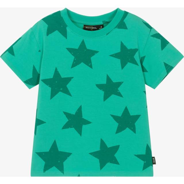 Rock Your Baby Two-Tone Green Cotton Star T-Shirt - 6 year
