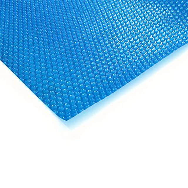 Zelsius poolskydd för solfolie | Fyrkant | 8 x 5 m | Blå | 400 µ | Bimpled folie | Flytande | Solpresenning | Termoplan | Värmefolie | Regntätt och vattentätt dammskydd | Poolöverdrag för