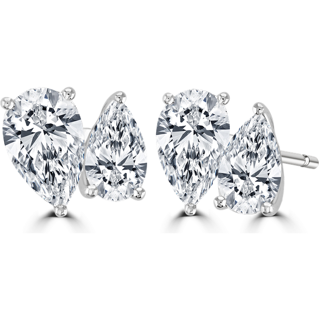 18ct white gold 'Toi et Moi' laboratory grown diamond 3.8ct earrings
