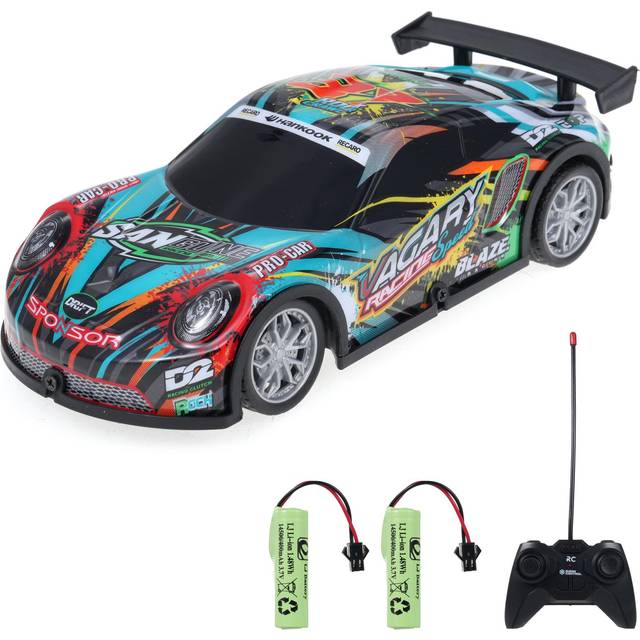 1:22 Scale Remote Control Car, Electric Spray Racing Vehicle with Lights 2 Rechargeable Batteries, 1 battery violett