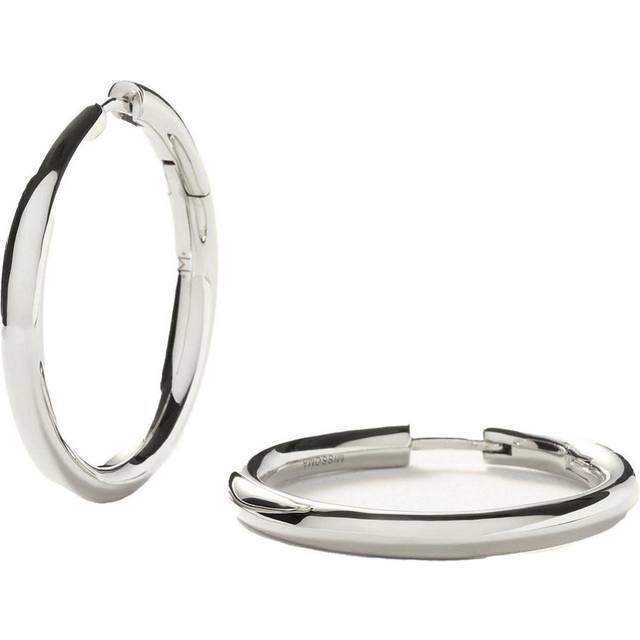 Classic Tunnel Medium Hoop Earrings | Silver Plated