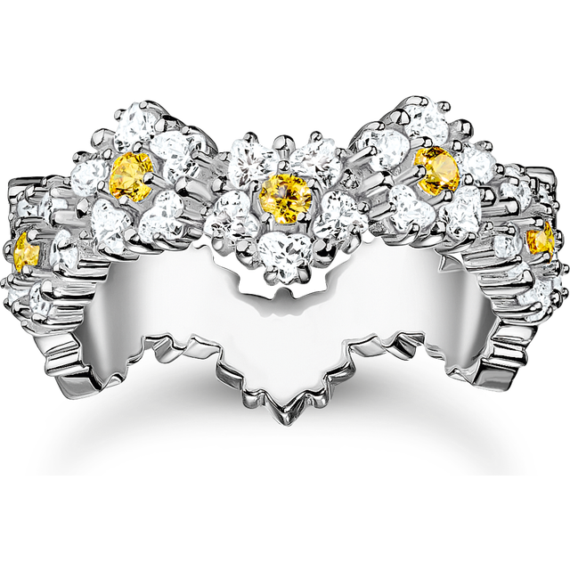 Thomas Sabo TR2337-051-4-56 Ring - Blume mit Steinen silber Damen