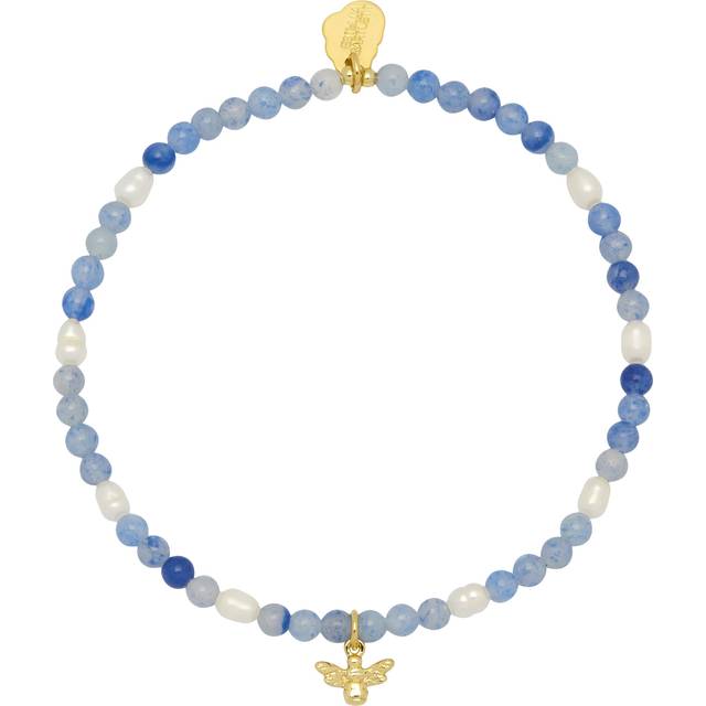 Estella Bartlett Bee Charm Bead Bracelet, Blue/Gold