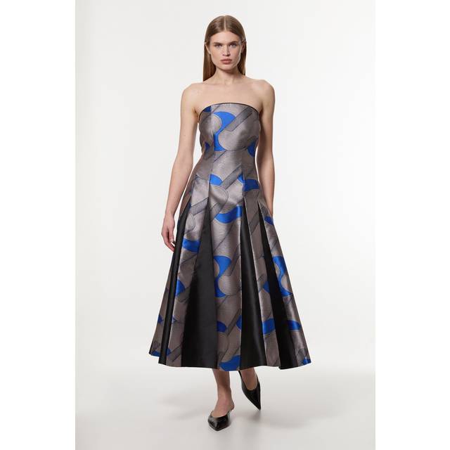 Amelia Graham Petite Printed Tailored Bandeau Prom Dress