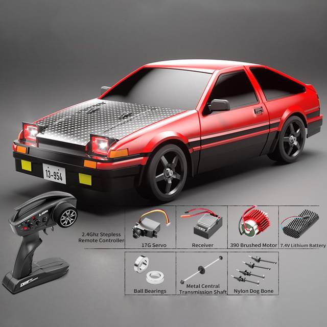 Remote Control Drift Car, 1:12 4WD Electric Toy Car 30KM/H High-Speed Racing Vehicle with LED 3 Battery vit