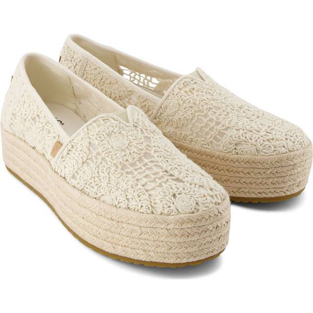 TOMS Valencia Espadrille - Crochet Lace in Natural, Size 7.5